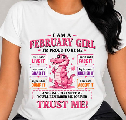 FEBRUARY GIRL CUTE ALLIGATOR TEE - FOR WOMEN - TLEE02 (SKU2607-236-02)
