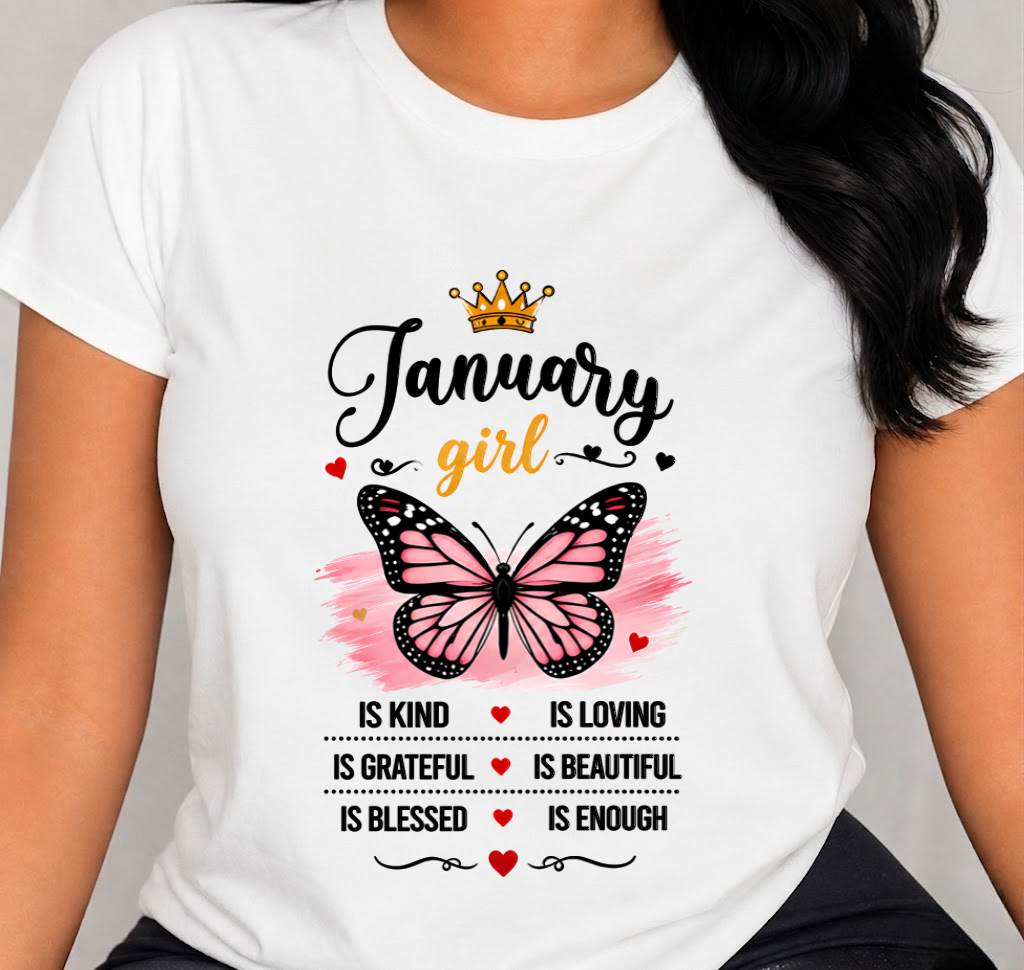 JANUARY GIRL BUTTERFLY SHIRT - FOR WOMEN - TLEE01 (SKU2608-593-01)