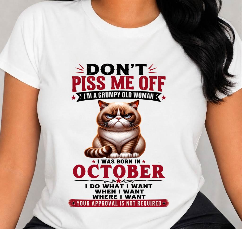 OCTOBER – ZERO PATIENCE FUNNY CAT - FOR WOMEN - TLEE10 (SKU2608-291-10)