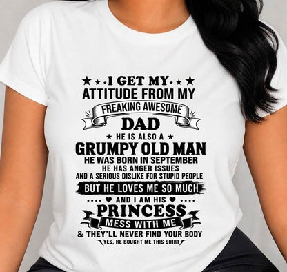 SEPTEMBER - AWESOME DAD PRINCESS SHIRT - FROM DAD - TLEE09 (SKU2607-352-09)