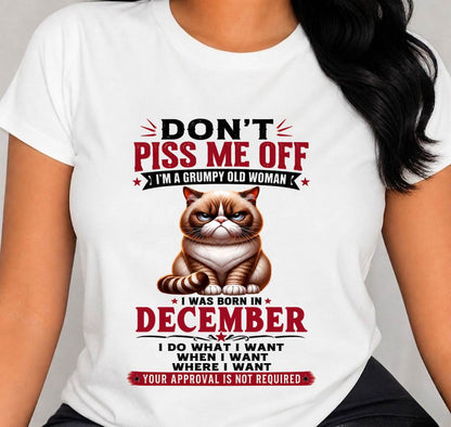 DECEMBER – ZERO PATIENCE FUNNY CAT - FOR WOMEN - TLEE12 (SKU2608-291-12)