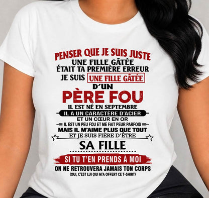 SEPTEMBRE / PAPA FOU, FILLE GÂTÉE - CADEAU DE PAPA - TLEE09 (SKU2605-354-09)