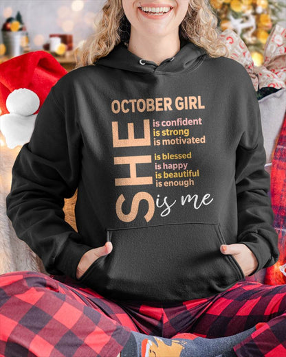 OCTOBER GIRL - SELF LOVE TYPOGRAPHY - FOR WOMEN - TLEE10 (SKU2606-255-10)