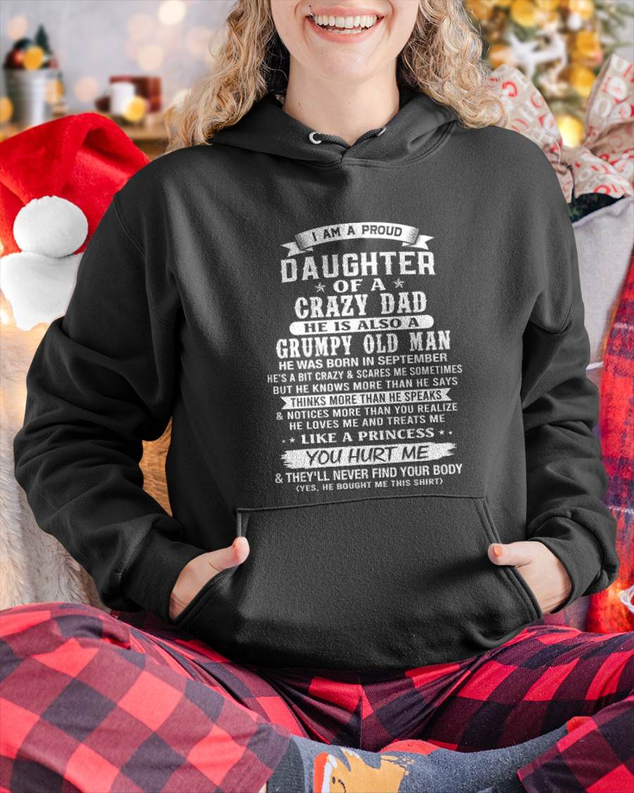 SEPTEMBER CRAZY DAD PROUD DAUGHTER SHIRT - FROM DAD - TLEE09 (SKU2607-221-09)