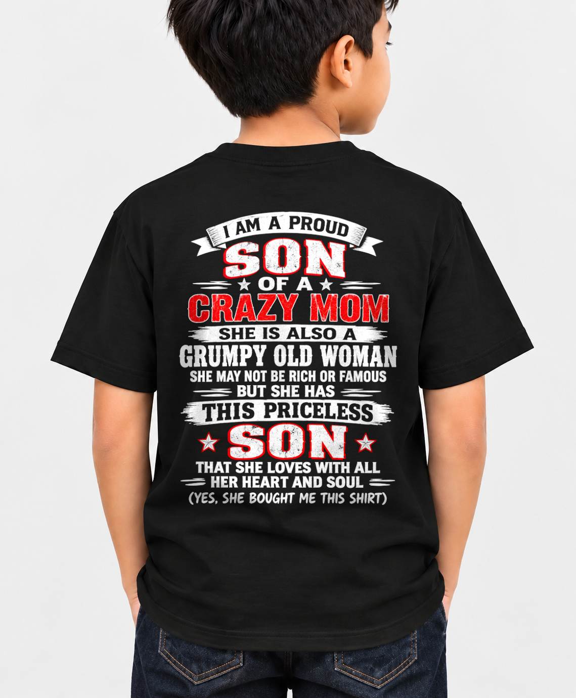 CRAZY MOM & PROUD SON SHIRT - FROM MOM - TLEE00 (SKU2610-744-00)
