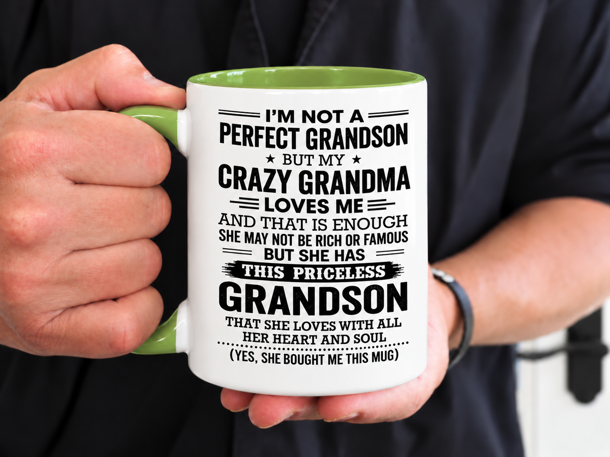 I'm Not a Perfect Grandson – Funny Christmas Gift Mug from Grandma