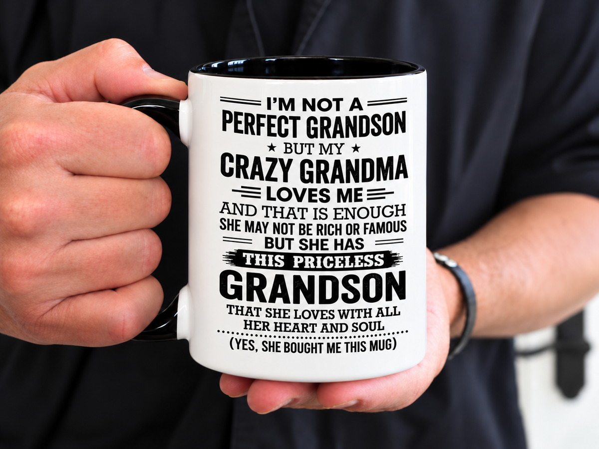 I'm Not a Perfect Grandson – Funny Christmas Gift Mug from Grandma