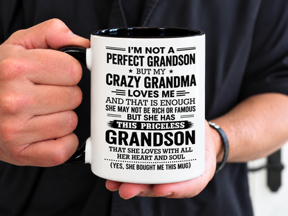 I'm Not a Perfect Grandson – Funny Christmas Gift Mug from Grandma