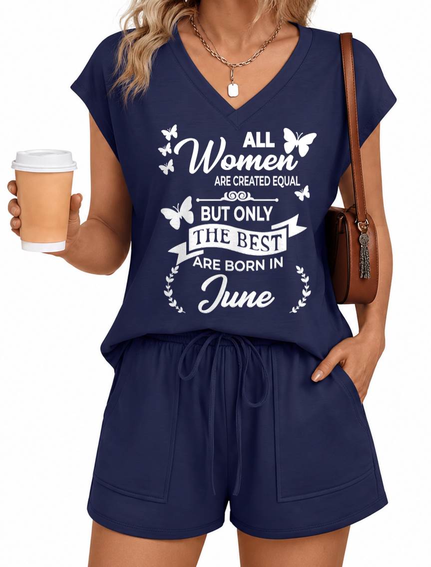 JUNE - V-NECK SHORT SET W02 -  FOR WOMEN - TLEE06 (SKU2607-125-06)