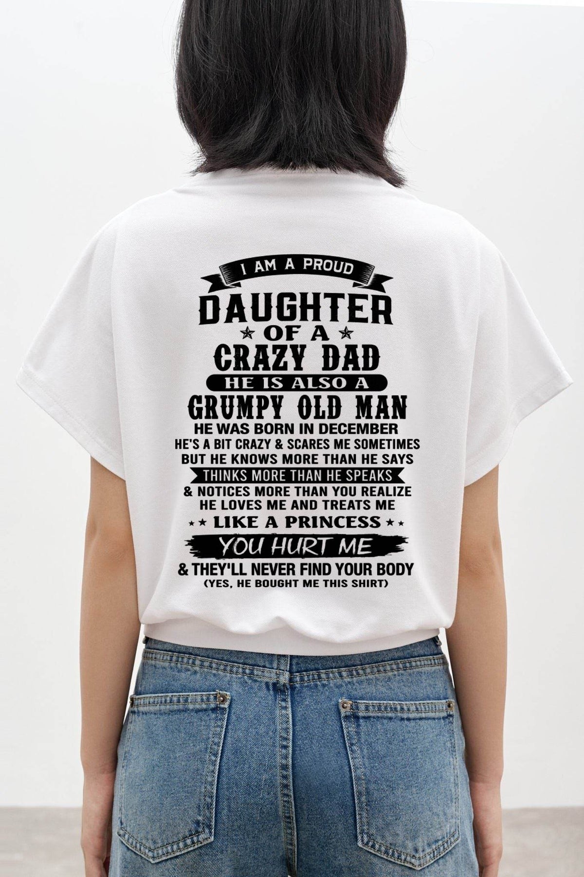 DECEMBER - FUNNY DAD AND DAUGHTER SHIRT - FROM DAD - TLEE12 (SKU2606-394-12)