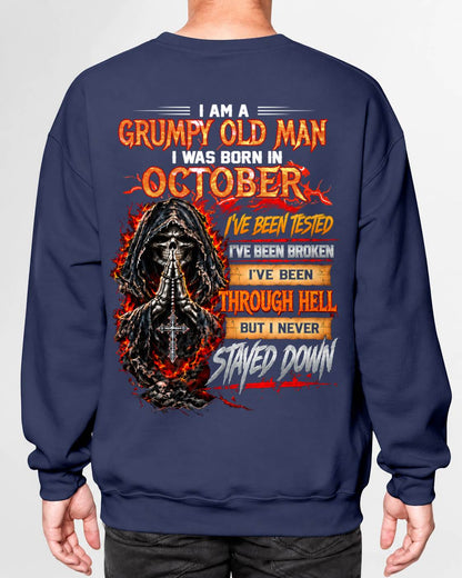 OCTOBER BORN GRUMPY OLD MAN – BUILT THROUGH HELL - FOR MAN - TLEE10 (SKU2609-372-10)