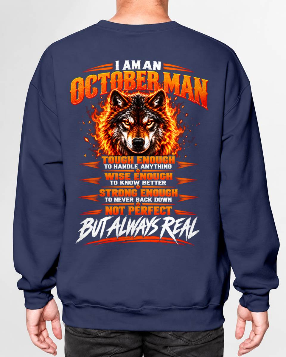 OCTOBER – NOT PERFECT BUT ALWAYS REAL , WOLF SHIRT - FOR MAN - TLEE10 (SKU2610-56-10)