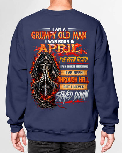 APRIL BORN GRUMPY OLD MAN – BUILT THROUGH HELL - FOR MAN - TLEE04 (SKU2609-372-04)