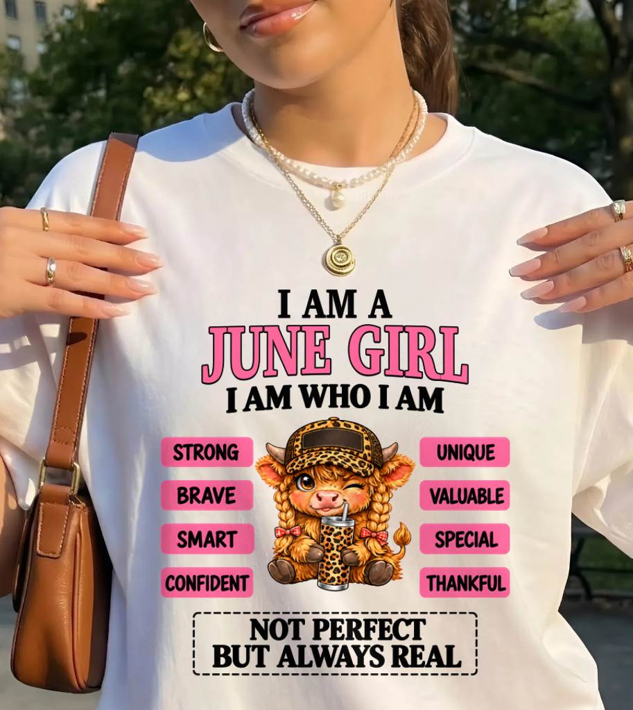 JUNE GIRL – UNIQUE AND FEARLESS WOMAN TEE - FOR WOMEN - TLEE06 (SKU2610-616-06)