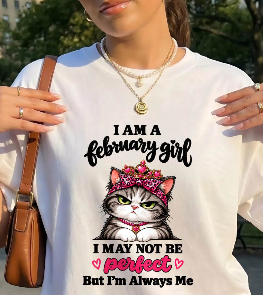 FEBRUARY GIRL CAT SHIRT – ALWAYS ME - FOR WOMEN - TLEE02 (SKU2610-100-02)