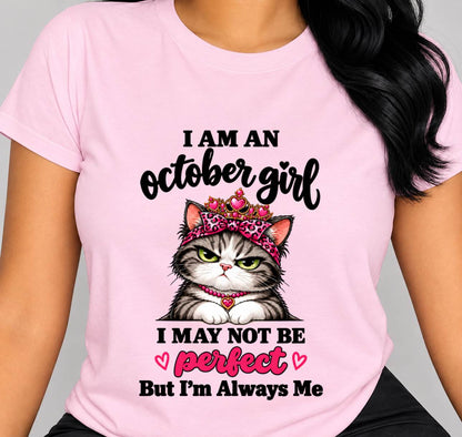 OCTOBER GIRL CAT SHIRT – ALWAYS ME - FOR WOMEN - TLEE10 (SKU2610-100-10)