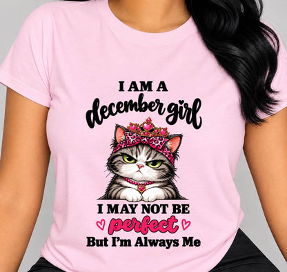 DECEMBER GIRL CAT SHIRT – ALWAYS ME - FOR WOMEN - TLEE12 (SKU2610-100-12)