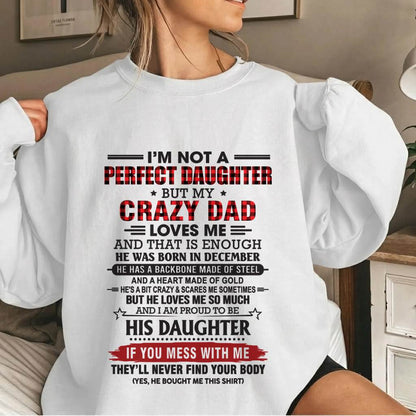 DECEMBER - DAUGHTER OF A CRAZY DAD SHIRT - FROM DAD - TLEE12 (SKU2606-115-12)