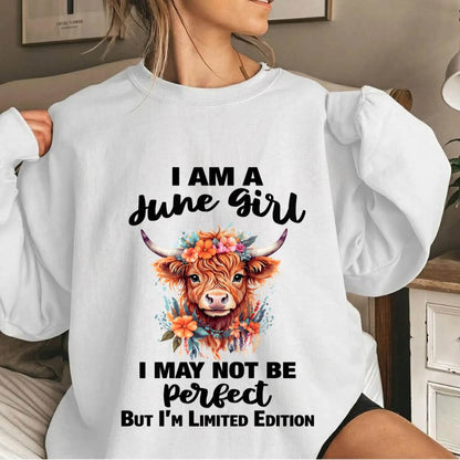 JUNE GIRL FLORAL HIGHLAND COW TEE - FOR WOMEN - TLEE06 (SKU2607-278-06)