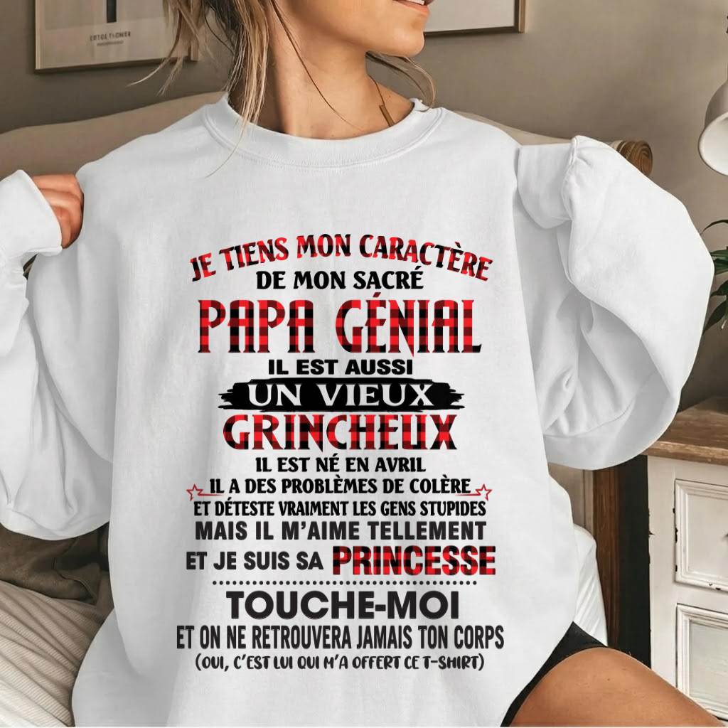 AVRIL / FILLE À PAPA GÂTÉE ET FIÈRE - CADEAU DE PAPA - TLEE04 (SKU2605-355-04)