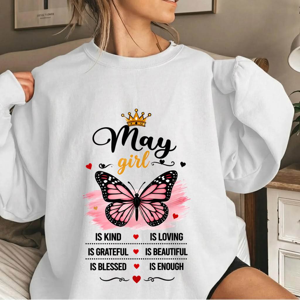 MAY GIRL BUTTERFLY SHIRT - FOR WOMEN - TLEE05 (SKU2608-593-05)