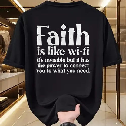 Christian Tee, Christian Faith Unisex T-Shirt/Hoodie/Sweatshirt HLT00 - Faith Is Like Wifi God Jesus Religious Christian Men Women T-Shirt