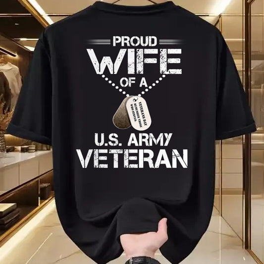 Best Wife Shirt, Wife and Husband Unisex T-Shirt/Hoodie/Sweatshirt HLT00 - Gift for wife T shirt, lucky wife   Proud Wife Of A U.S. Army Veteran, Veterans Day Gift