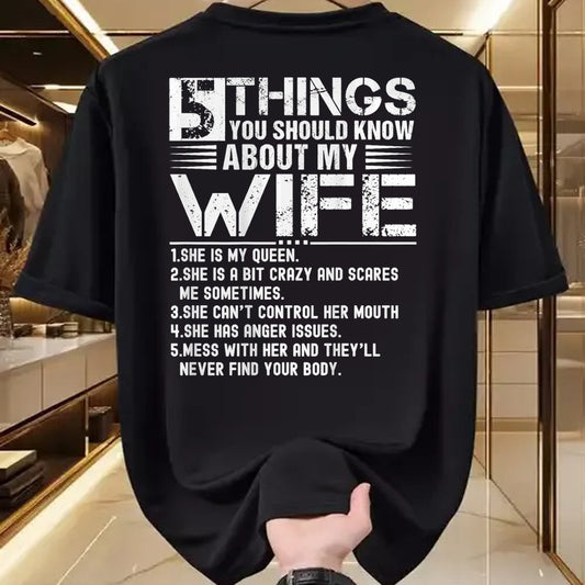 Best Wife Shirt, Wife and Husband Unisex T-Shirt/Hoodie/Sweatshirt HLT00 - 5 Things You Should Know About My Wife (On Back) husband T-Shirt