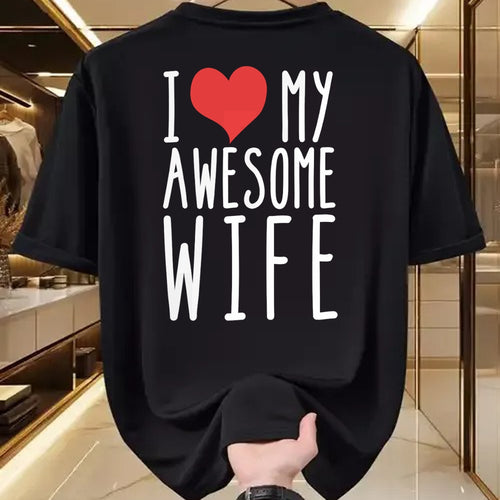 Best Wife Shirt, Wife and Husband Unisex T-Shirt/Hoodie/Sweatshirt HLT00 - Husband Birthday Gifts - I Love My Awesome Wife Long Sleeve T-Shirt