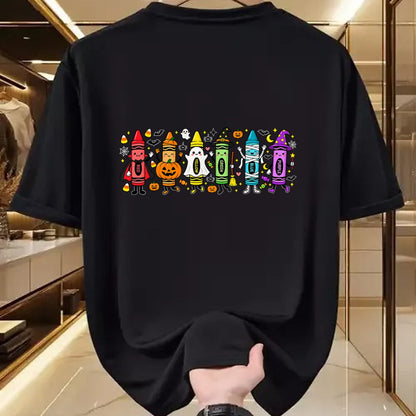 Best Teacher Shirt, Funny Teacher UnisexT-Shirt/Hoodie/Sweatshirt HLT00 - Spooky Halloween Crayons Teacher Classroom T-Shirt