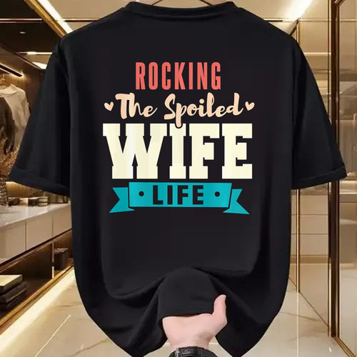 Best Wife Shirt, Wife and Husband Unisex T-Shirt/Hoodie/Sweatshirt HLT00 - Gift for wife T shirt, spoiled wife   Spoiled Wife Rocking The Spoiled Wife Life Long Sleeve T-Shirt