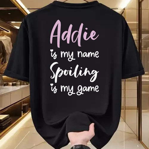 Best Wife Shirt, Wife and Husband Unisex T-Shirt/Hoodie/Sweatshirt HLT00 - Addie Name Personalized Women Spoiled Girl Cute Pink Black T-Shirt