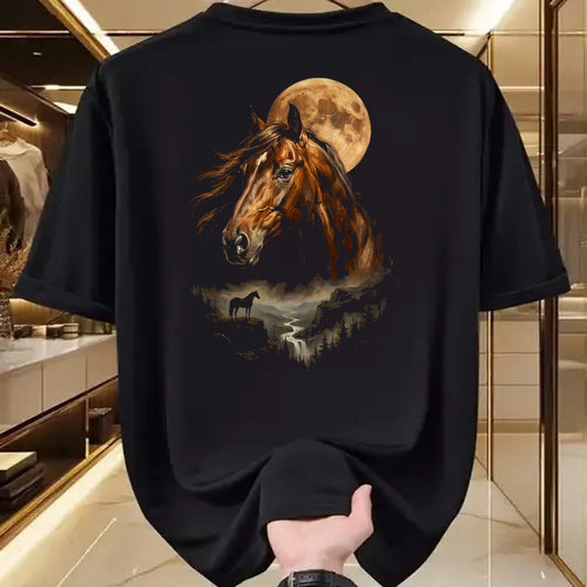 Best Horse Lover Shirt , Funny Horse UnisexT-Shirt/Hoodie/Sweatshirt HLT00 - Mystical Horse Spirit Animal Full Moon Nature Men Women T-Shirt