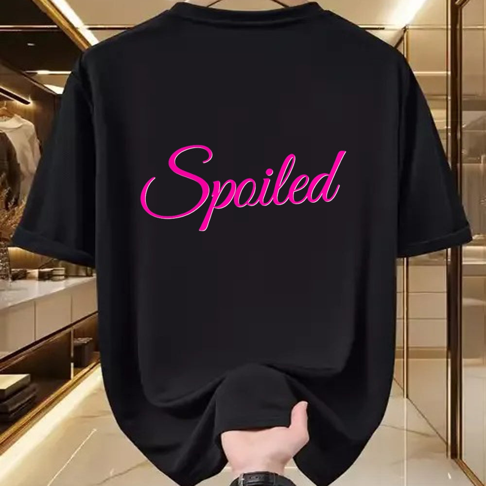 Best Wife Shirt, Wife and Husband Unisex T-Shirt/Hoodie/Sweatshirt HLT00 - Womens Spoiled - Pink Lettering T-Shirt