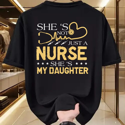 Funny Nurse Shirt, Nurse Unisex T-Shirt/Hoodie/Sweatshirt HLT00 - My Daughter Is A Nurse Proud Nurse's Mom Dad RN LPN Family T-Shirt