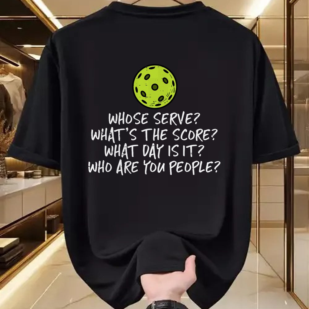 Funny Pickleball Shirt, Pickleball Lover Unisex T-Shirt/Hoodie/Sweatshirt HLT00 - Pickleball Whose Serve Whats Score Pickle Ball Women Men Kid T-Shirt