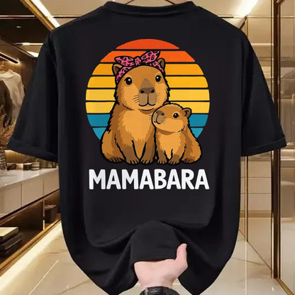 Cute Capybara Shirt, Funny Capybara Unisex T-Shirt/Hoodie/Sweatshirt HLT00 - Mamabara Capybara Mother T-Shirt