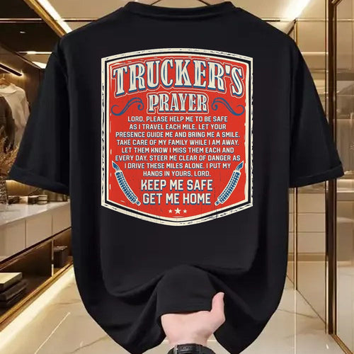 Best Truck Driver Life Shirt, Funny Trucker UnisexT-Shirt/Hoodie/Sweatshirt HLT00 - Trucker's Prayer Keep Me Safe Get Me Home Semi Truck Driver T-Shirt, Men, Black, XX-Large