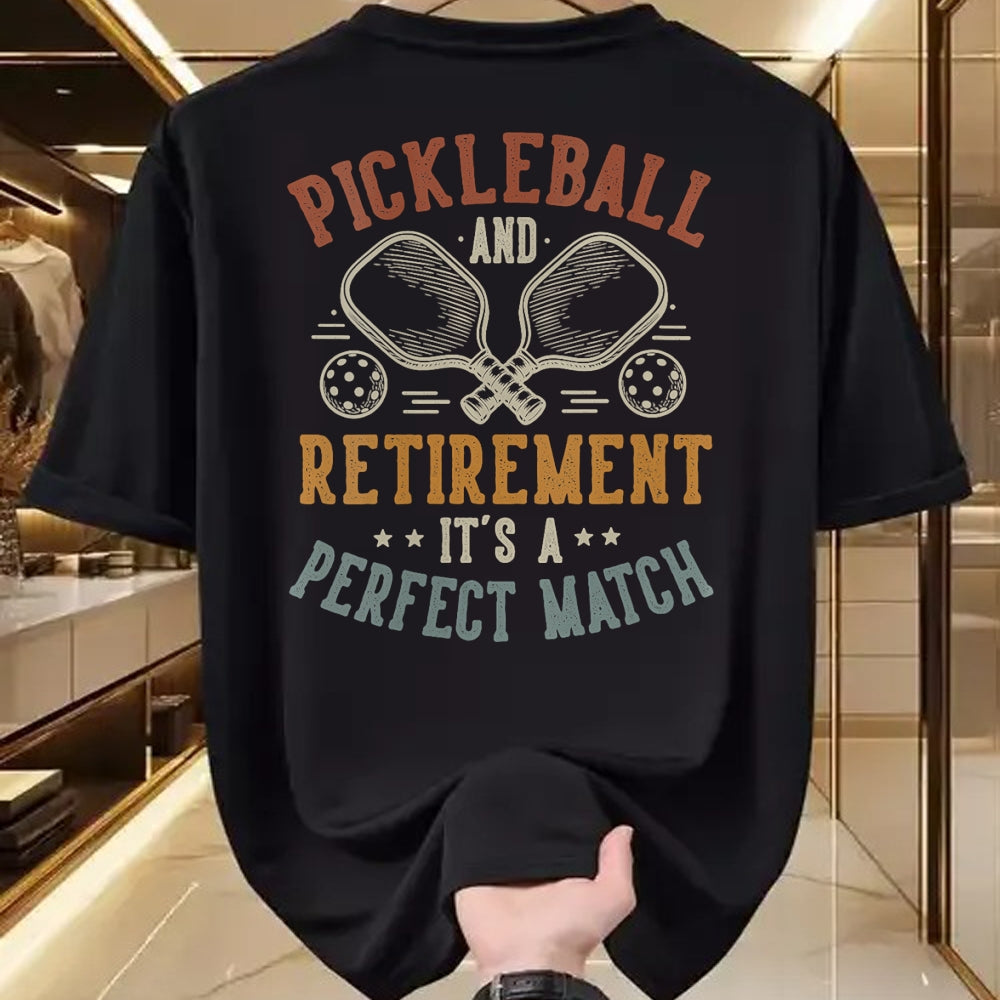 Funny Pickleball Shirt, Pickleball Lover Unisex T-Shirt/Hoodie/Sweatshirt HLT00 - Women's Pickleball and Retirement It's A Perfect Match Funny V-Neck T-Shirt