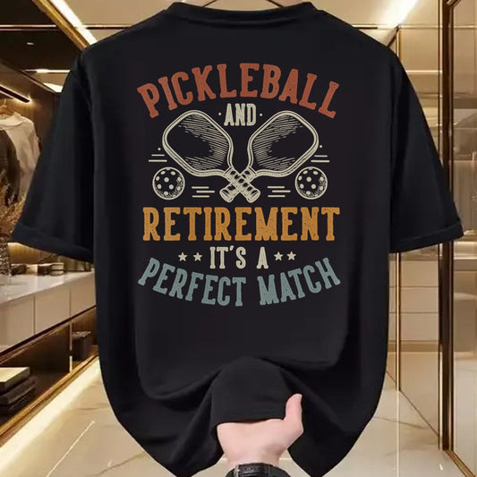 Funny Pickleball Shirt, Pickleball Lover Unisex T-Shirt/Hoodie/Sweatshirt HLT00 - Women's Pickleball and Retirement It's A Perfect Match Funny V-Neck T-Shirt