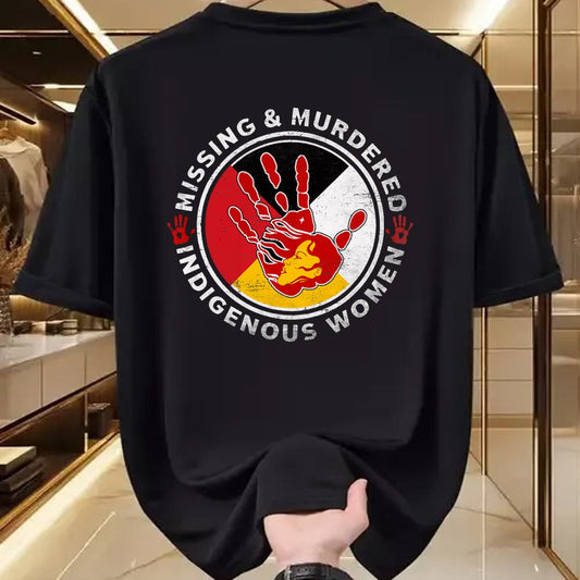 Native American T-Shirts, Vintage Native American Unisex T-Shirt/Hoodie/Sweatshirt HLT00 - MMIW Missing & Murdered Indigenous Women Red Hand