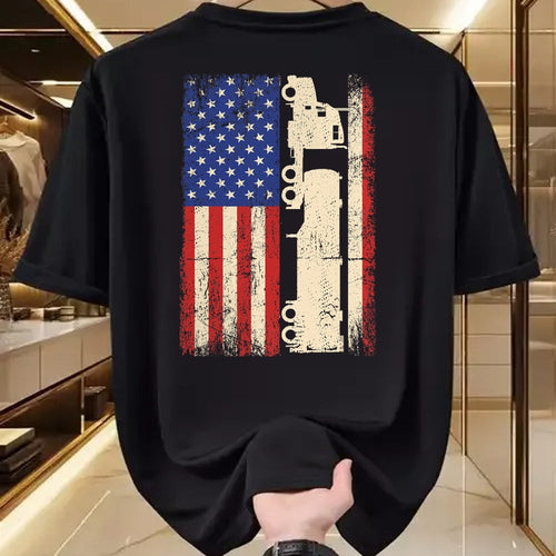 Best Truck Driver Life Shirt, Funny Trucker UnisexT-Shirt/Hoodie/Sweatshirt HLT00 - Truck Driver USA American Flag Patriotic Trucker Men T-Shirt