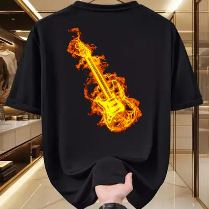 Guitar Lover Shirt, Funny Guitar UnisexT-Shirt/Hoodie/Sweatshirt HLT00 - Electric Guitar In Flames Gift Rock Guitar Lovers T-Shirt