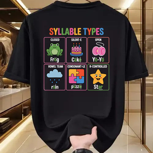 Best Teacher Shirt, Funny Teacher UnisexT-Shirt/Hoodie/Sweatshirt HLT00 - Literacy Teacher Reading Week for Teachers Syllable Types T-Shirt