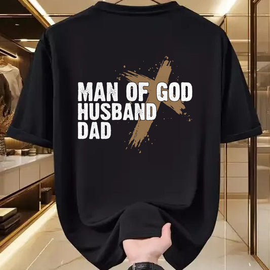 Gift for Dad Shirt, Funny Dad Unisex T-Shirt/Hoodie/Sweatshirt HLT00 – Man Of God Husband Dad Religious Cross Father_s Day Faith T-Shirt