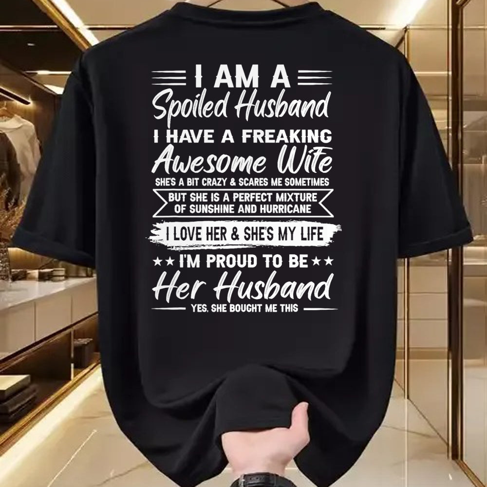 Best Wife Shirt, Wife and Husband Unisex T-Shirt/Hoodie/Sweatshirt HLT00 - Gift for wife T shirt, spoiled wife   I Am A Spoiled Husband I Have A Freaking Awesome Wife T-Shirt (1)