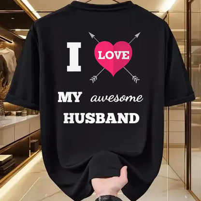 Best Wife Shirt, Wife and Husband Unisex T-Shirt/Hoodie/Sweatshirt HLT00 - I Love My Awesome Husband Shirt Heart & Arrow Cool Wife Tee T-Shirt