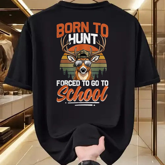 Funny Hunting Shirt, Gift For Hunting Lover Unisex T-Shirt/Hoodie/Sweatshirt HLT00 - Camo Deer Born Hunt Forced Go School Funny Hunting Boys T-Shirt, Women, Cranberry Red, Medium