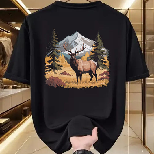 Funny Hunting Shirt, Gift For Hunting Lover Unisex T-Shirt/Hoodie/Sweatshirt HLT00 - Mountain Elk Wildlife Scene – Nature Outdoor Hunting T-Shirt