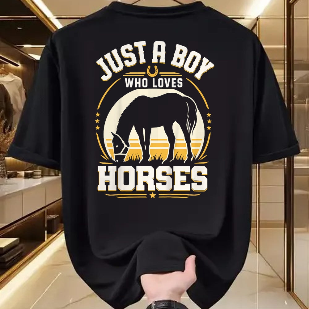 Best Horse Lover Shirt , Funny Horse UnisexT-Shirt/Hoodie/Sweatshirt HLT00 - Kids Just A Boy Who Loves Horses Funny Horse Lover T-Shirt